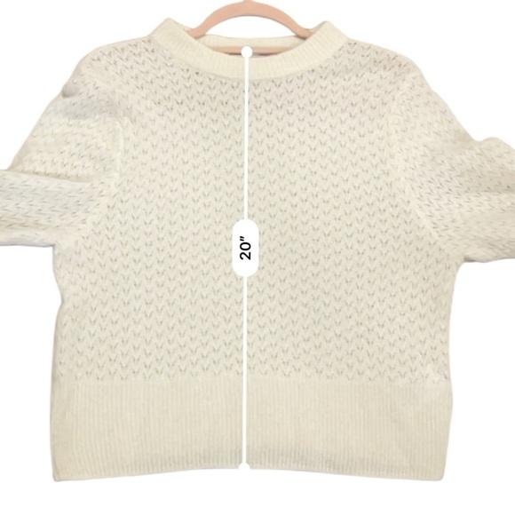 H&M brand mohair blend delicate knit sweater off white medium office casual - Picture 10 of 10